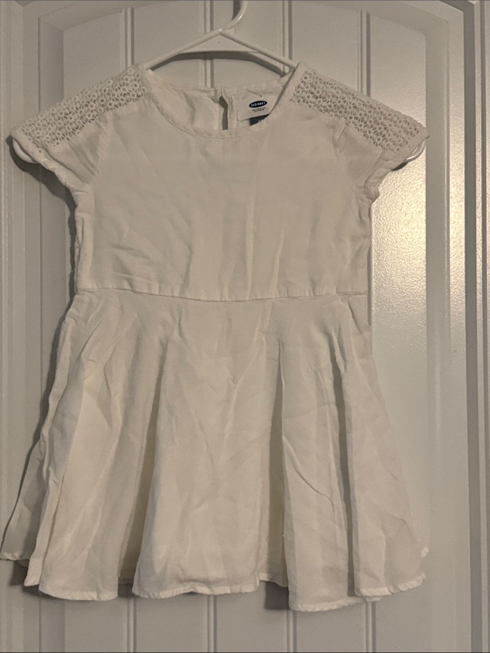Old Navy White Cap-Sleeve Fit & Flare Dress